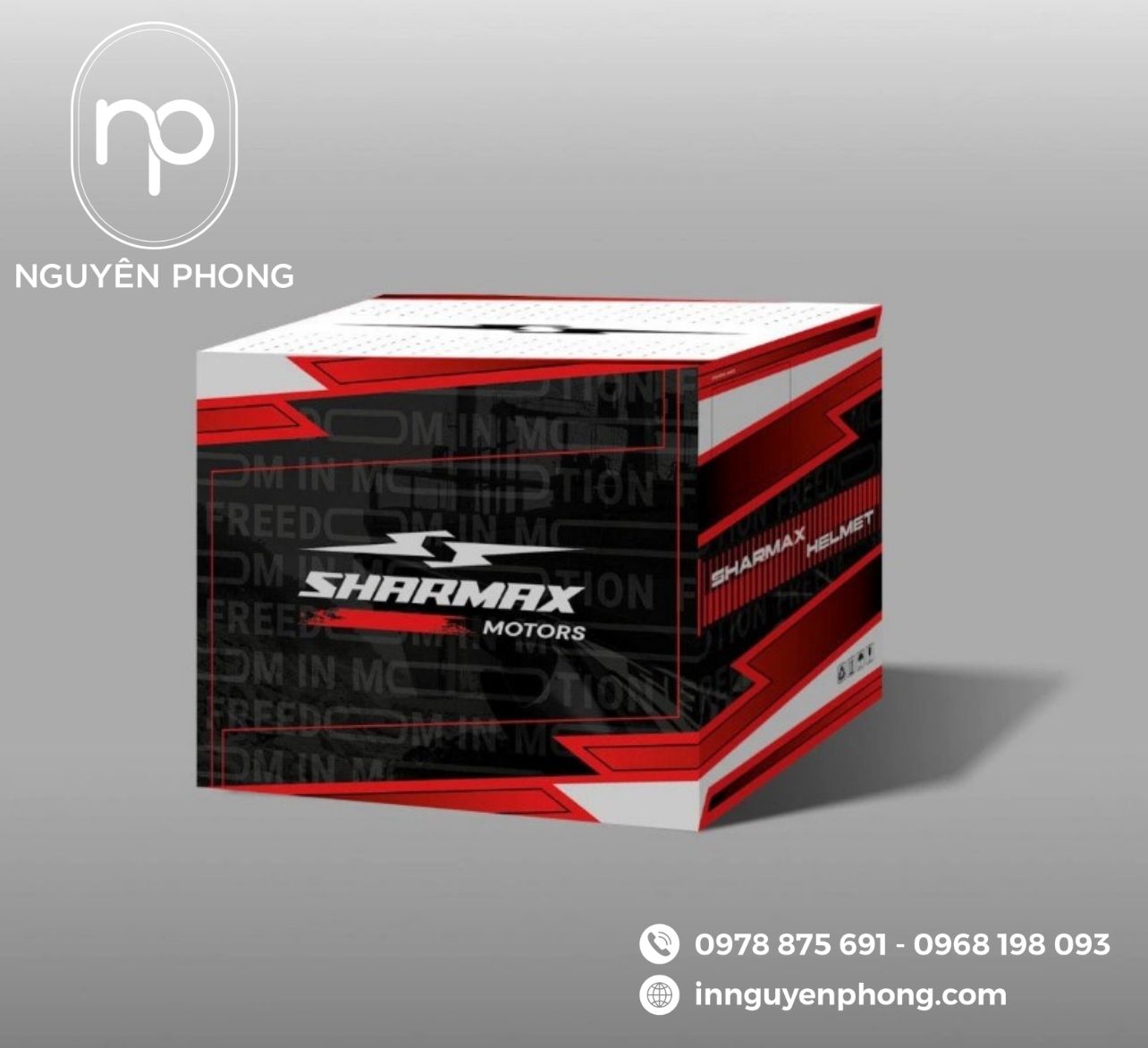 Mẫu hộp carton đựng mũ bảo hiểm thương hiệu 